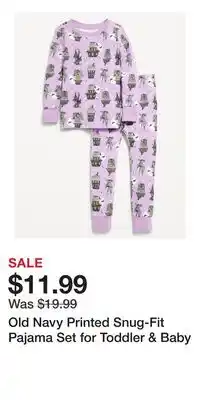 Old Navy Old Navy Printed Snug-Fit Pajama Set for Toddler & Baby offer