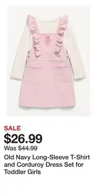 Old Navy Old Navy Long-Sleeve T-Shirt and Corduroy Dress Set for Toddler Girls offer