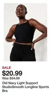 Old Navy Old Navy Light Support StudioSmooth Longline Sports Bra offer