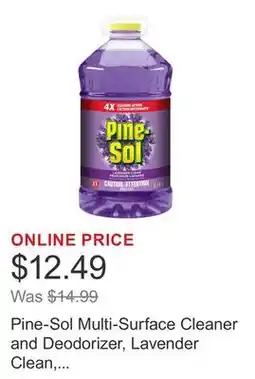 Costco Pine-Sol Multi-Surface Cleaner and Deodorizer, Lavender Clean, Splash-less Formula, 5.18 L offer