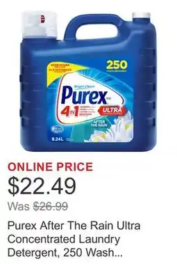 Costco Purex After The Rain Ultra Concentrated Laundry Detergent, 250 Wash Loads offer