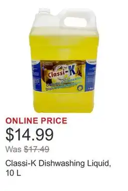Costco Classi-K Dishwashing Liquid, 10 L offer