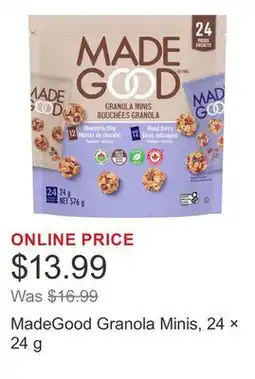 Costco MadeGood Granola Minis, 24 × 24 g offer