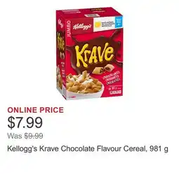Costco Kellogg's Krave Chocolate Flavour Cereal, 981 g offer