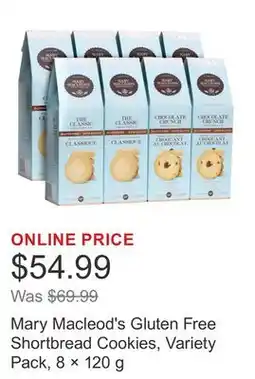 Costco Mary Macleod's Gluten Free Shortbread Cookies, Variety Pack, 8 × 120 g offer