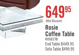 The Brick Rosie 39 Glam Mirror & Glass Top Coffee Table - Silver Metal with Diamond Look Legs offer