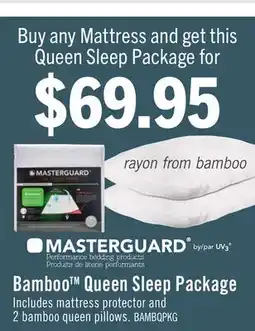 The Brick Masterguard Bamboo Queen Mattress Protector with 2 Queen Pillows offer