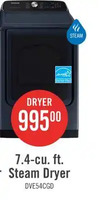 The Brick Samsung 7.4 Cu. Ft. Electric Dryer with Steam - Navy - DVE54CG7155DAC offer