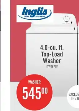 The Brick Inglis 4.0 Cu. Ft. Top-Load Washer - White - ITW4871FW offer