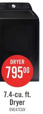The Brick Samsung 7.4 Cu. Ft. Electric Dryer - Black Stainless Steel - DVE47CG3500VAC offer