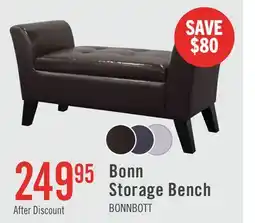 The Brick Bonn 45 Storage Ottoman - Brown Faux Leather offer
