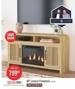 The Brick Lenore 60 Electric Fireplace TV Stand with Storage - Natural offer