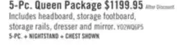 The Brick Yorkdale 5pc Bedroom Set with 6-Drawer Storage Bed, Dresser & Mirror, White - Queen Size offer