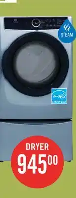 The Brick Electrolux 8 Cu. Ft. Electric Dryer with Steam - Glacier Blue - Stackable - ELFE743CAG offer