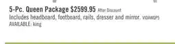 The Brick Vida 5pc Bedroom Set with Panel Bed, Dresser & Mirror, Sand - Queen Size offer