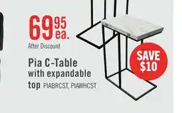 The Brick Pia 18 C-Table with Expandable Top - Brown offer