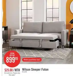 The Brick Wilson 77.5 Linen-Look Fabric Sleeper Sofa with Drop-Down Back Cushions and Metal Legs - Solis Grey offer