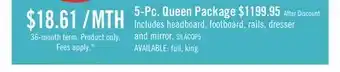 The Brick Silas 5pc Bedroom Set with Platform Bed, Dresser & Mirror, LED, Rustic Brown - Queen Size offer