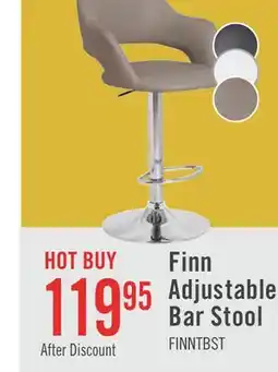 The Brick Finn Barstool with Swivel & Adjustable Seat, Vegan Leather Fabric, Metal - Beige offer