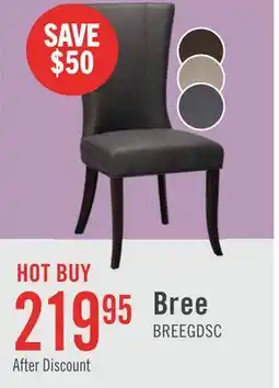The Brick Bree Dining Chair with Vegan Leather Fabric - Grey offer