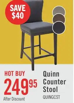 The Brick Quinn Counter-Height Stool with Vegan Leather Fabric - Grey offer