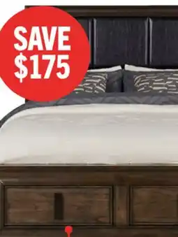 The Brick Kane Platform Storage Bed with Headboard & Frame, Vegan Leather, Brown - Queen Size offer