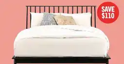 The Brick Milan Platform Bed with Headboard & Frame, Mid-Century Modern, Black - Queen Size offer