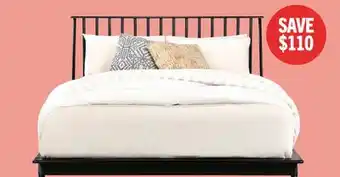 The Brick Milan Platform Bed with Headboard & Frame, Mid-Century Modern, Black - Queen Size offer