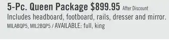 The Brick Milan 5pc Bedroom Set with Bed, Dresser & Mirror, Mid-Century Modern, Black - Queen Size offer