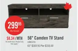 The Brick Camden 56 TV Stand with Storage and Cable Management for TVs up to 60 - Alabaster Oak offer