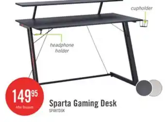 The Brick Sparta 48 Gaming Office Desk with Raised Monitor Shelf - Black with Red Accents offer