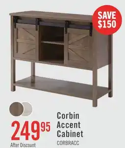 The Brick Corbin 47.25 Accent Cabinet with Sliding Barn Doors - Walnut Oak offer