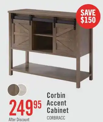 The Brick Corbin 47.25 Accent Cabinet with Sliding Barn Doors - Walnut Oak offer