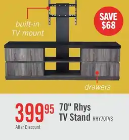 The Brick Rhys 70 Modern TV Stand with Mount, Storage and Cable Management for TVs up to 80- Distressed Grey offer