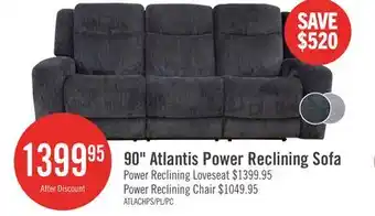 The Brick Atlantis 90 Fabric Zero Gravity Power Reclining Sofa - Dark Grey offer