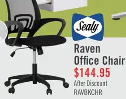 The Brick Sealy Raven 25.2 Adjustable Ergonomic Office Chair with Mesh Padding - Black offer