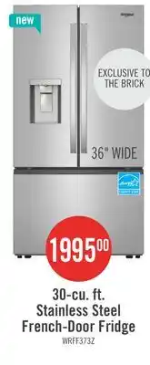 The Brick Whirlpool 36 30 Cu. Ft. French-Door Refrigerator with Dual Ice Makers - Stainless Steel - WRFF3736SZ offer
