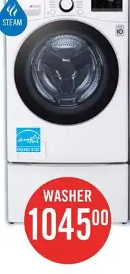 The Brick LG 5.2 Cu. Ft. Smart Front-Load High-Efficiency Steam Washer - White - Stackable - WM3600HWA offer