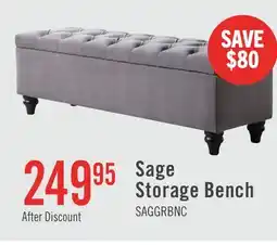 The Brick Sage 57 Storage Bench - Grey Velvet offer
