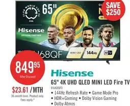 The Brick HISENSE 65 U68QF Mini-LED QLED 4K UHD AI Fire TV (65U68QF) offer