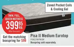 The Brick Springwall Pisa II Eurotop Twin Mattress offer