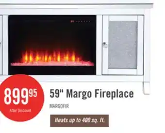 The Brick Margo 59 Glam Electric Fireplace TV Stand with Storage and Cable Management for TVs up to 65- Sil offer