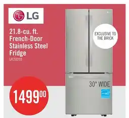 The Brick LG 30 21.8 Cu. Ft. French Door Standard-Depth Refrigerator - Stainless Steel - LFCS22520S offer