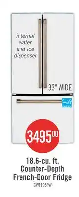 The Brick Cafe 33 18.6 Cu. Ft. French-Door Refrigerator - Matte White - CWE19SP4NW2 offer