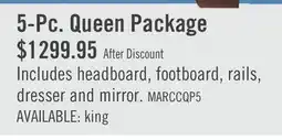The Brick Marco 5pc Bedroom Set with Bed, Dresser & Mirror, Cherry Brown - Queen Size offer