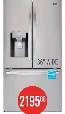 The Brick LG 36 28 Cu. Ft. French-Door Refrigerator - Smudge Proof Stainless Steel - LRFS28XBS offer