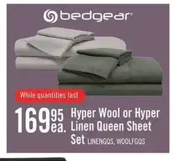 The Brick BEDGEAR Hyper-Linen Performance 4-Piece Queen Sheet Set - Light Grey offer