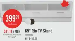 The Brick Rio 65 Modern TV Stand with Storage and Cable Management for TVs up to 75- White offer