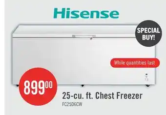 The Brick Hisense 25 Cu. Ft. Garage Ready Convertible Chest Refrigerator-Freezer - White - FC25D6CWD offer