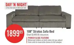The Brick Stratus 108 Faux Fur Fabric Full-Size Sofa Bed with Power Sliding - Fog Grey offer